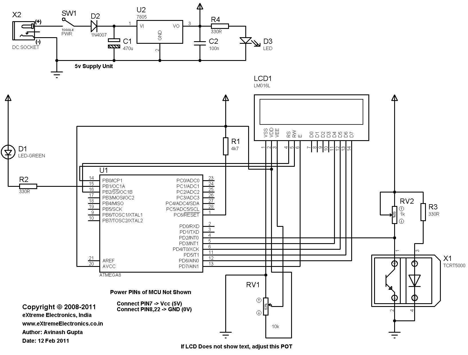 Rpm Schematic Diagram - Avr Project Atmega8 Based Rpm Meter Extreme Electronics Wiring Diagram - Rpm Schematic Diagram