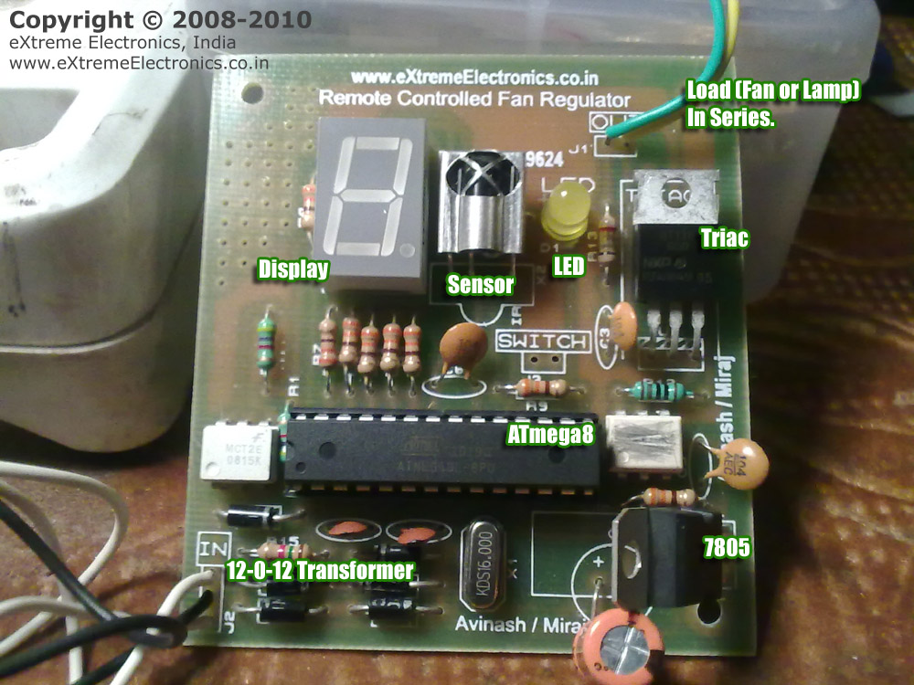 Remote control fan shop and light project