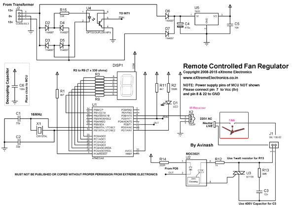Remote Controlled Fan Regulator Project Using Atmega8