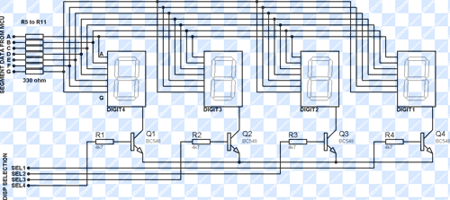 Tujuh Segmen Multiplexing dengan PIC