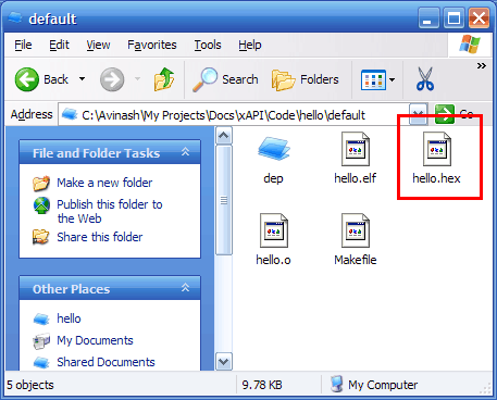 Finding the hex file