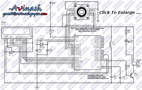 TCS3200 AVR ATmega32 Schematic