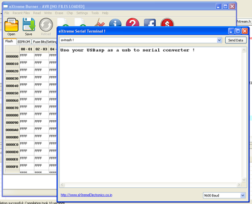 USBasp with Serial UART Rx Tx Support