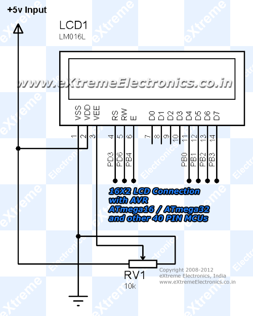 lcd modulec connection with avr