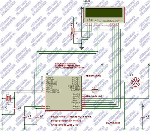 avr pc keyboard interface schematic