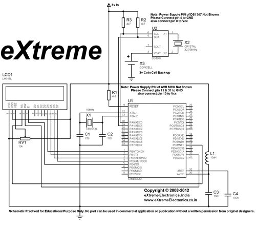 ds1307 soft i2c demo schematic