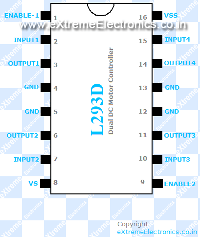 l293d chip - a easy to use motor controller ic