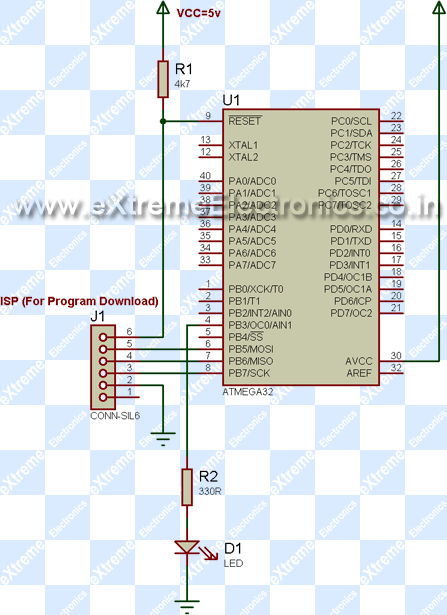 avr pwm controlled led schematic project