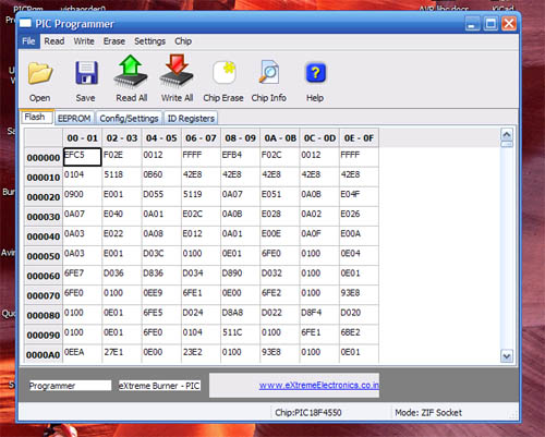 USB PIC Programmer  Main Screen