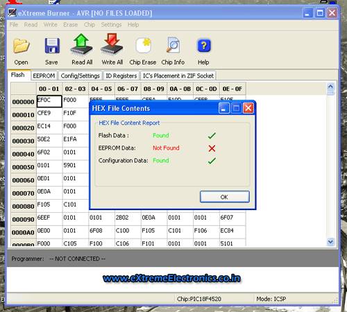 PIC Programmer HEX File Content