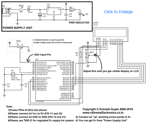 PIC ADC Test Schematic