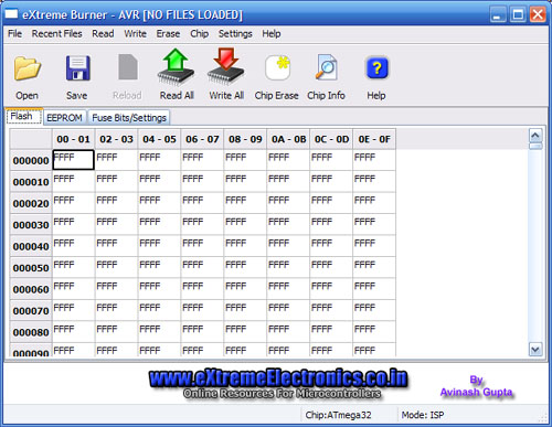 USB AVR Programmer main screen
